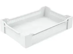 Ящик пластиковый морозостойкий перфорированный, 600x400x135 мм, 32,4 л, белый [120]