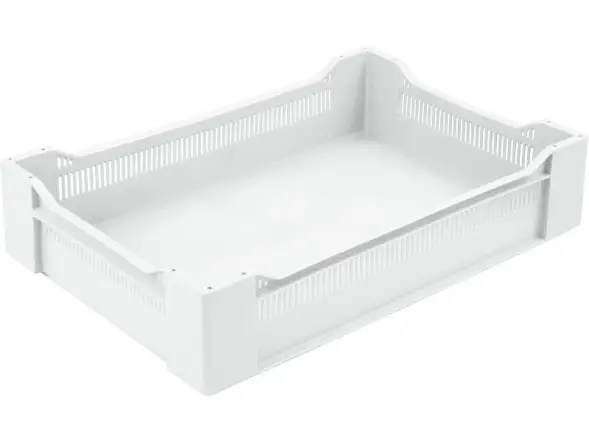 Ящик пластиковый морозостойкий перфорированный, 600x400x135 мм, 32,4 л, белый [120]