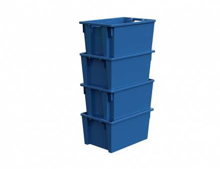 Ящик пластиковый поворотно-вкладываемый универсальный, 600х400х300 мм, синий [12.480.PE.61 (KD6430.1)]