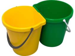 Система многофункциональная Два ведра 12л+12л жёлто-зелёный