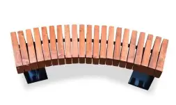 Скамейка стальная «Радиус» 1 м.п. - со спинкой (композит)