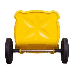 Мусорный контейнер пластиковый для ТБО/ТКО на колесах с крышкой, 120 л, желтый