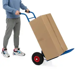 Тележка грузовая Стелла-техник КГ-150-пневмо-255 с откидной полкой, грузоподъемность 150 кг