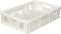 Ящик пластиковый перфорированный, 600x400x140 мм, 27 л, белый [705.01.01 м]