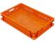 Ящик пластиковый с перфорированным дном и стенками, 600х400х100 мм, оранжевый [600400100-02]