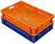 Ящик пластиковый с перфорированным дном и стенками, 600х400х100 мм, оранжевый [600400100-02]