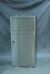 Урна Мега-2, 500х600х1250 мм, шлифованная, с тележкой 120 л