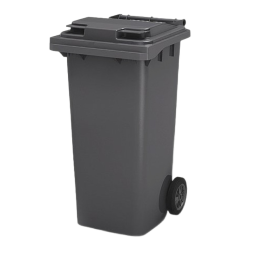 Мусорный контейнер пластиковый для ТБО/ТКО на колесах с крышкой, 120 л, серый