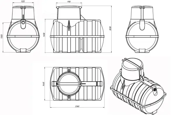 Емкость подземная U 3000 черный