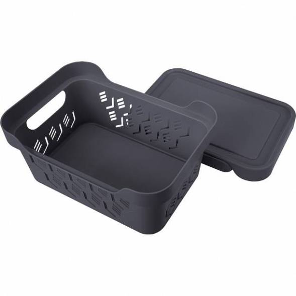 Ящик с крышкой универсальный Deluxe, 4,6л, серый