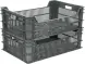 Ящик пластиковый перфорированный, 600x400x190 мм, 48 л, черный [106]