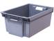 Ящик пластиковый сплошной, 600х400х250 мм, серый [125-2]