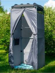 Бак пластиковый для летнего душа с подогревом, 150 л, черный [Б-150 с подогревом]