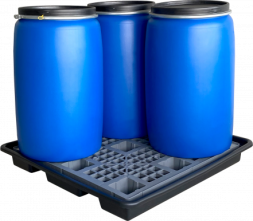 Сточный пластиковый поддон, 1276x1276x160 мм, серый