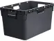 Ящик пластиковый сплошной, 600x400x340 мм, 60 л, черный [4-6434-1]