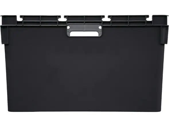 Ящик пластиковый сплошной, 600x400x340 мм, 60 л, черный [4-6434-1]