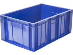 Ящик пластиковый сплошной, 600x400x250 мм, 46 л, синий [204.02]