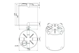Емкость T 5000л зеленая с откидной крышкой