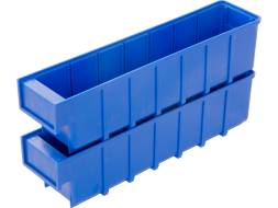 Контейнер полочный пластиковый, 400x92x100 мм, 3.68 л, синий [6006]