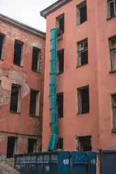 Мусоросброс секция приёмная (усиленная) зеленый, без цепей