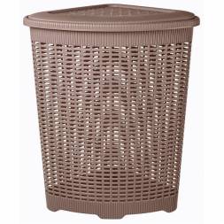 Корзина для белья угловая, 50л, коричневая
