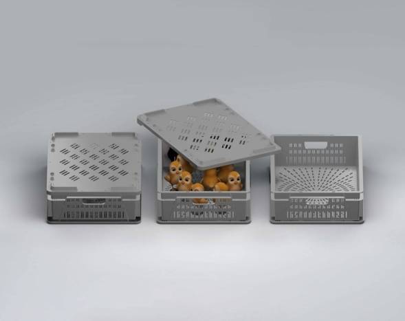 Пластиковый Ящик 600х400х150 мм для перевозки суточных цыплят и цыплят бройлеров