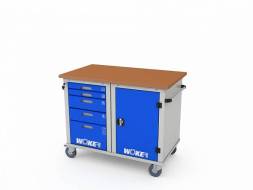 Верстак ДВК мобильный с 2 тумбами WOKER PRO 2501.1200