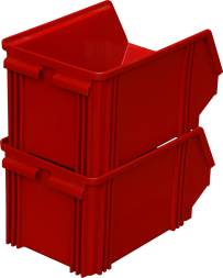 Ящик пластиковый сплошной, 250×148×130 мм, 4.8 л, красный [7967]