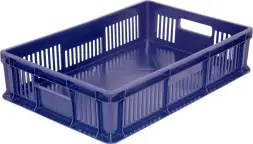 Ящик пластиковый перфорированный, 600×400×140 мм, 27 л, белый [705.02.01 М]