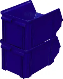 Ящик пластиковый сплошной, 250×148×130 мм, 4.8 л, синий [7967]