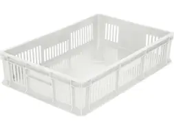 Ящик пластиковый перфорированный, 600x400x140 мм, 27 л, белый [705.02.02 м]