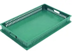 Ящик пластиковый сплошной, 740x465x95 мм, 23 л, зеленый [404-095-01]