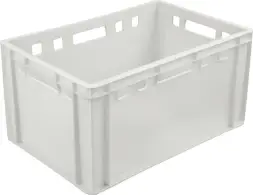 Ящик пластиковый сплошной Е3 (евроформат), 600x400x300 мм, 61 л, белый [210]