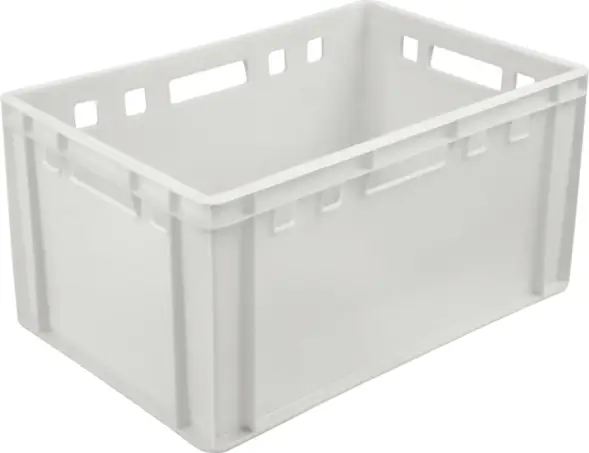 Ящик пластиковый сплошной Е3 (евроформат), 600x400x300 мм, 61 л, белый [210]