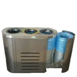 Урна Аврора-3, шлиф. с наклейками, с емкостью 3х38 л