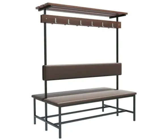 Скамейка с вешалкой для раздевалок «Бавария» двухсторонняя 2,0 м