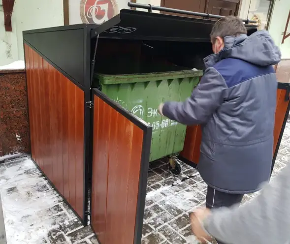 Контейнерный шкаф «Модуль XL» Сталь, лиственница