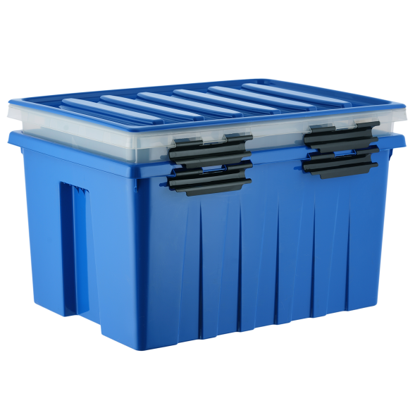 Контейнер с крышкой и клипсами Rox Box Original, 120 л, 740x565x400 мм, синий [120-00.06]