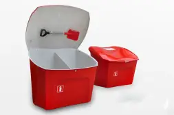 Ящик для песка и огнетушителя Boxsand объем 0,5 м3 с лопатой (секции 50/50)