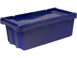Ящик сплошной пластиковый, 600x300x195 мм, 27 л, синий [417]