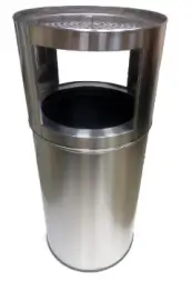 Урна-пепельница Фили, 500х1150 мм, шлифованная, кольцо под пакет, 150 л