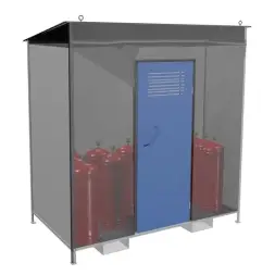 Хранилище для газовых баллонов разборное ХГБ-01 2100x2200x1110 мм Светло-серый