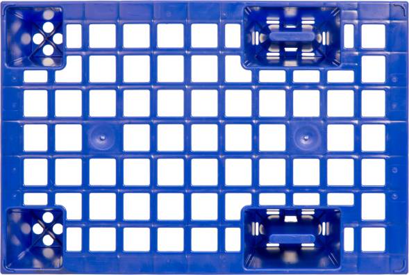 Паллет (поддон) пластиковый перфорированный на ножках, 600х400х130 мм, синий [TR 400]