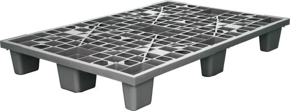 Паллет (поддон) пластиковый перфорированный на 9-ти ножках вкладываемый, 1200х800х160 мм, серый [TR 1208 L]