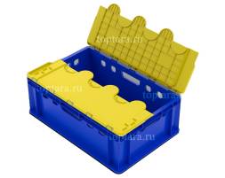 Ящик Е2 600х400х200 с гладким дном с крышкой