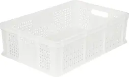 Ящик пластиковый перфорированный, 600×400×180 мм, 35 л, синий [706.01.01]