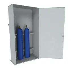 Усиленный шкаф для 2х кислородных баллонов 1,2мм 2000x1000x560 мм Светло-серый