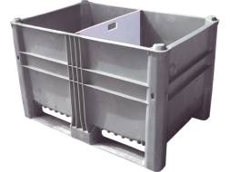 Крупногабаритный пластиковый контейнер с перегородкой BoxPallet, 1200х800х740 мм, серый [10-080-ОА-ТН (740) Р]