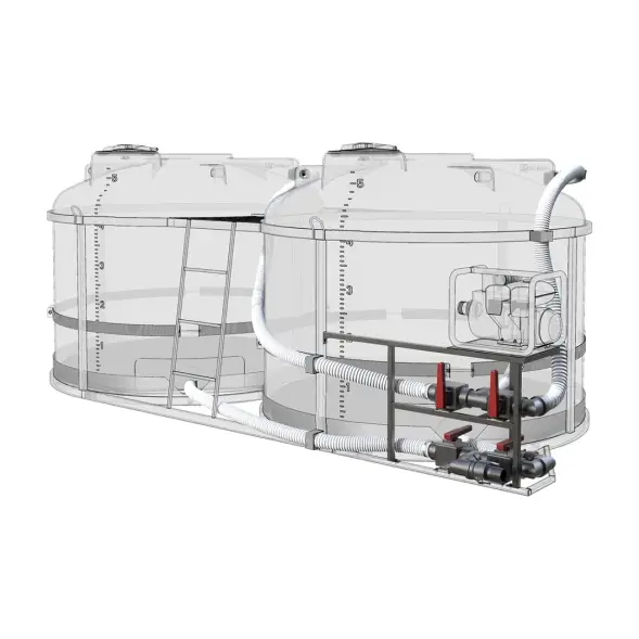 Комплект ПОЛНОГО слива с заправочным модулем и площадкой для мотопомпы G3 на две емкости TRF