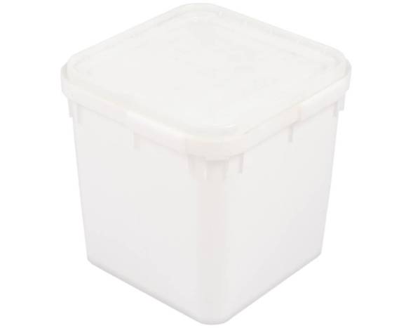 Куботейнер пластиковый с крышкой для пищевых продуктов, 23 л, 340x340x320 мм, белый [340340320-00]